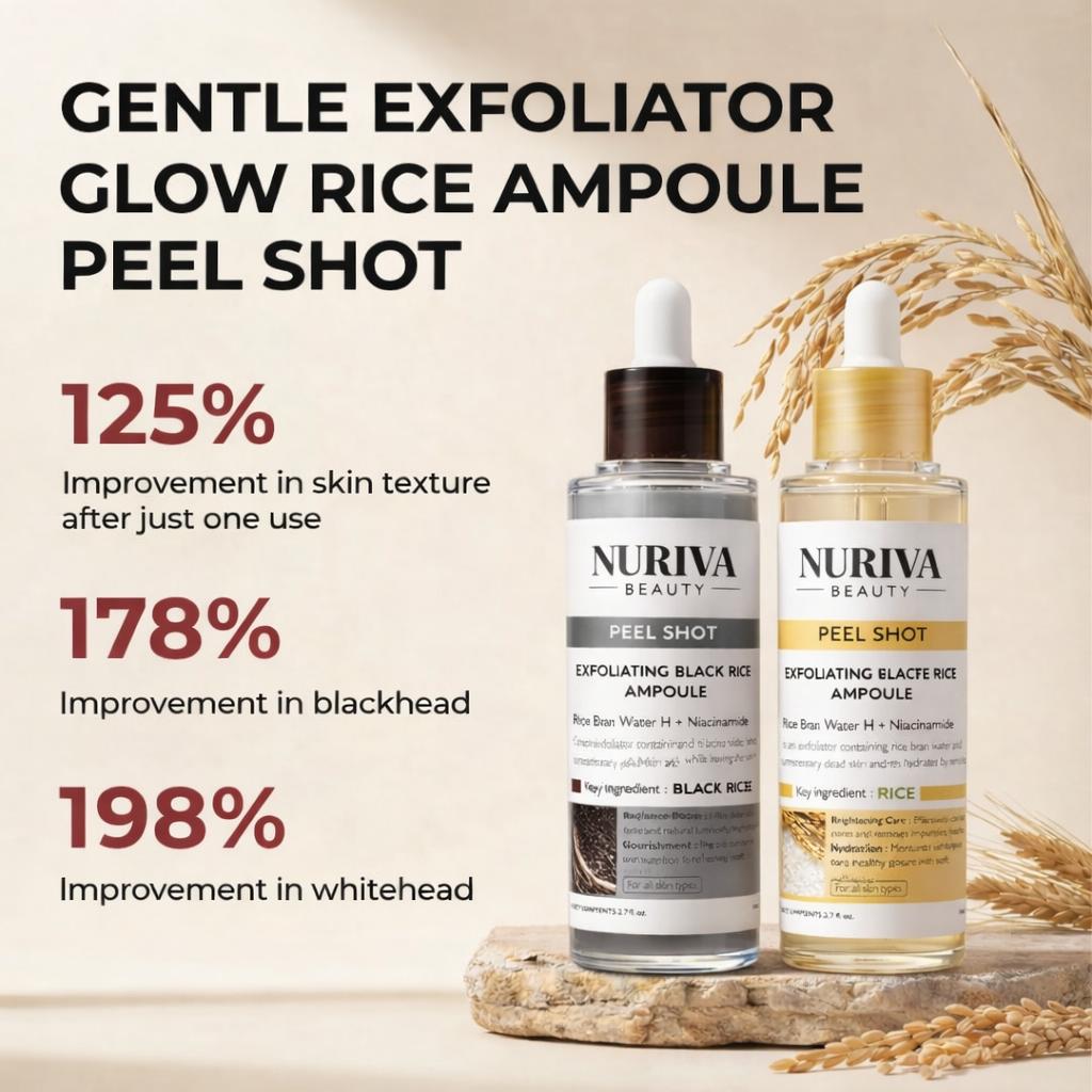Nuriva Beauty – Glow Rice Gentle Exfoliating Ampoule (Peel Shot)