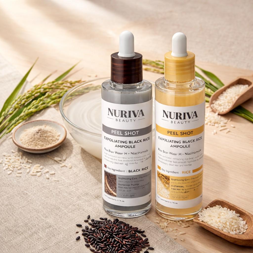 Nuriva Beauty – Glow Rice Gentle Exfoliating Ampoule (Peel Shot)